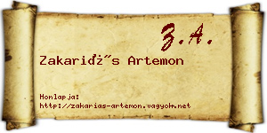 Zakariás Artemon névjegykártya